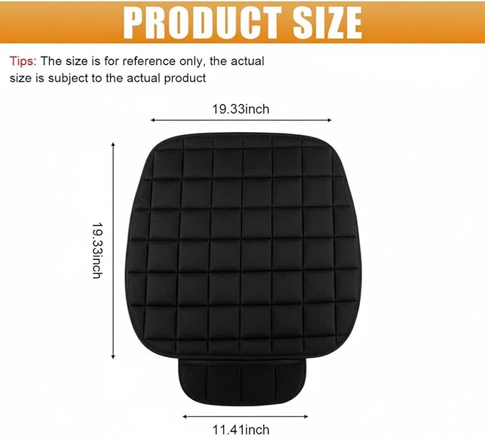 YoRise Car Seat Cushion, Soft Plush Auto Seat Pad with Storage Pocket, Car Driver Seats Protector Cover with Non-Slip Rubber Bottom, Winter Vehicle Accessory for SUV, Truck, Home, Office (Black)
