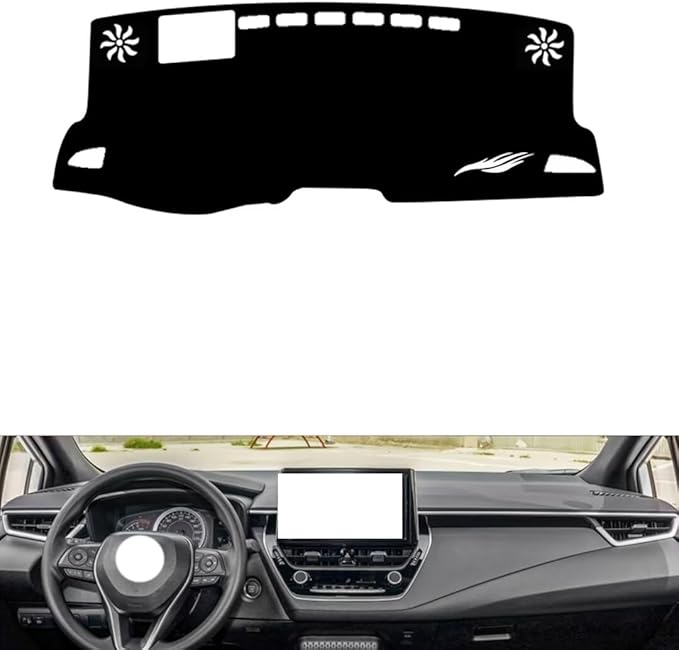 leather dashboard cover Compatible with Toyota Levin（Horizontal screen、HUD） 2019-2023，dash cover（black）