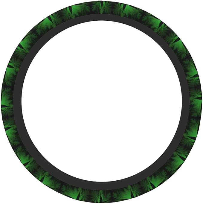 Jamaica Leaves Flag Car Steering Wheel Cover, 15 Inch Steering Wheel Cover Stylish Decor for Most Cars