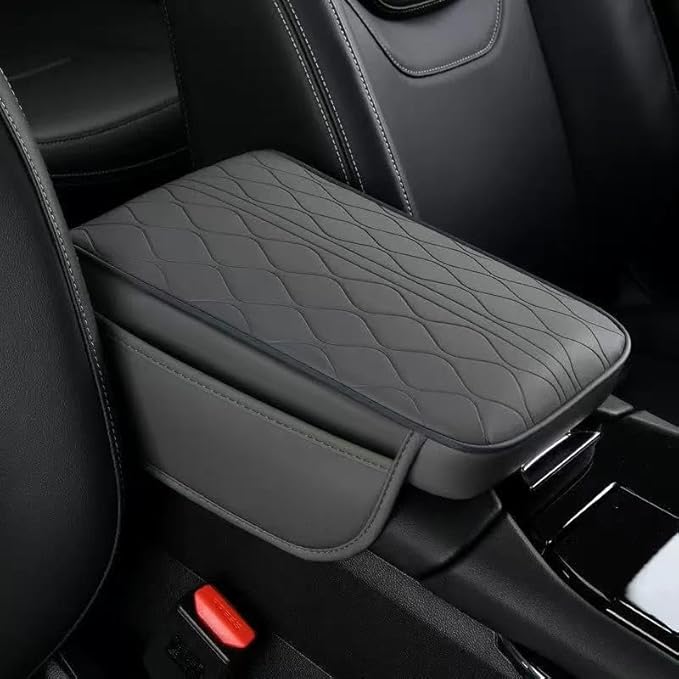 1 Pack Car Center Console Cover Custom Fit for 2017-2024 Nissan Rogue Sport, Leather Memory Foam Armrest Cushion Protector, Anti-Scratch Durable Armrest Pad,Grey