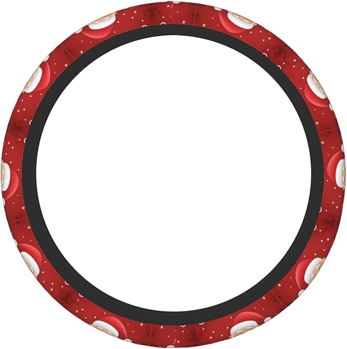 Neoprene Steering Wheel Cover Santa Claus Merry Christmas Car Steering Wheel Cover Universal Fit for Most Cars