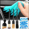 Gven Car Cleaning Detailing Brush kit Car Cleaning Gel Interior Cleaning Supplies Brush Set Air Vent Duster & Soft Dust Remover Wheel Brush Interior Cleaner Tool Car Accessories for Women Men (5 in