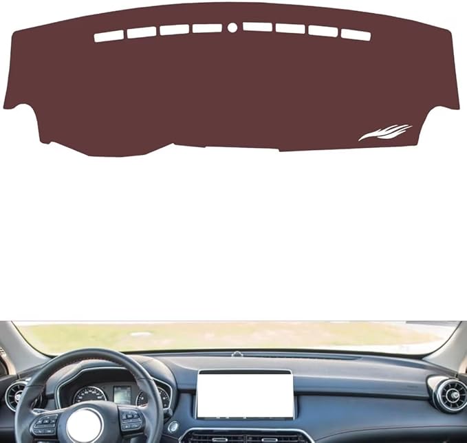 Leather Dashboard Cover Compatible with MG HS,Dash Board Cover mat Anti-Slip Sun-Proof and dust-Proof(Brown)