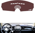 generic leather dashboard cover Compatible with BMW MINI 2009-2013，dash cover, Non-Slip Dash Cover, Dash mat Dashboard Cover, Interior Dash Covers, brown
