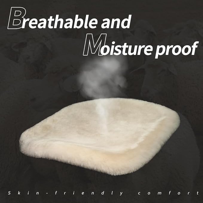 LLB Genuine Sheepskin Car Seat Cushion Seat Covers for Cars Trucks SUV Comfort Seat Protector Pad for Car Driver Seat Car Accessories for Women Office Chair Car Decor (Blue, Front Seat Cushion-1 Pc)