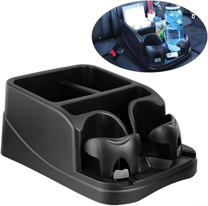 Small Center Console for Cars, Trucks, Minivans, SUVs, Vehicle Organizer, Cup Holders, Car Seat Organizaer with 2 Adjustable Cup Holders for Sliding Door Hinge 2K0843397