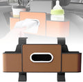 Fiopet 3-in-1 Car Seat Back Storage Box, 2026 New Multifunctional Car Back Seat Organizer with Cup Holder, Tissue Box, Trash Bin & Hooks for Hold Phones, Snacks, Drinks, Handbags (Brown)
