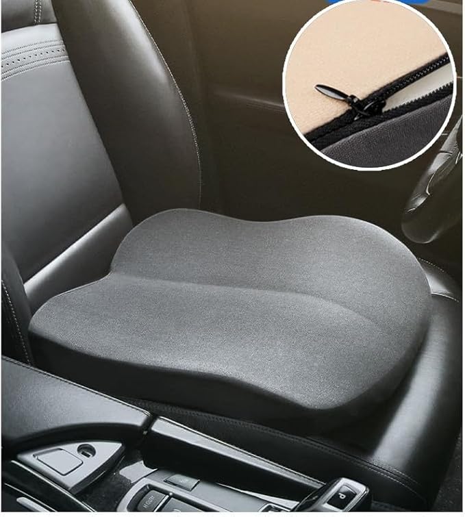 Adult Car Booster Seat Cushion, Car Seat Driver Height Boost Mat Memory Foam Car Seat Cushions Pad Improve Driving View Non-Slip 3D Office Chair Cushion Pressure Relief (Brown)