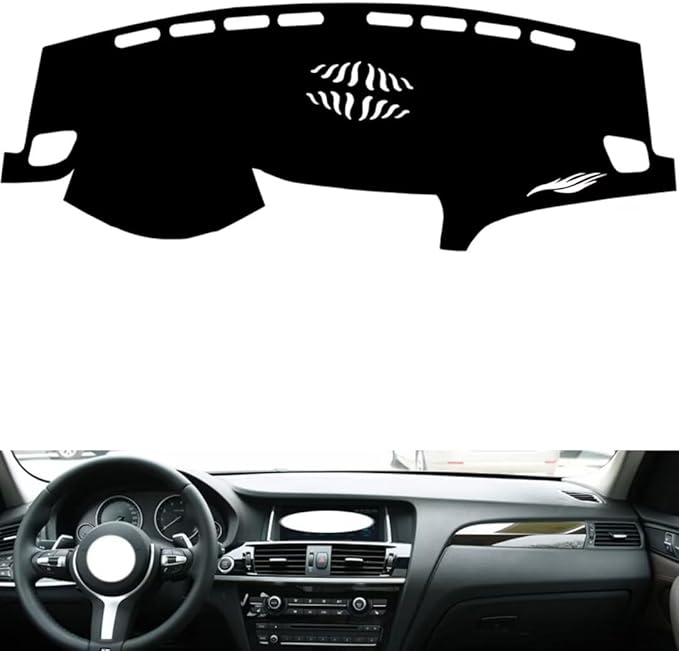 leather dashboard cover Compatible with BMW X3 (NO HUD 2011-2016，dash cover（black）