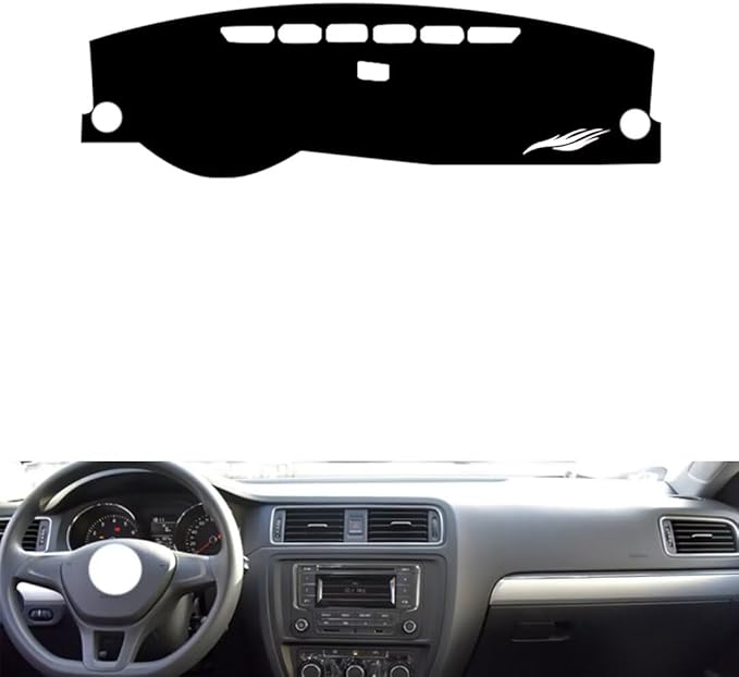 leather dashboard cover Compatible with VW Sagitar 2012-2018，dash cover（black）