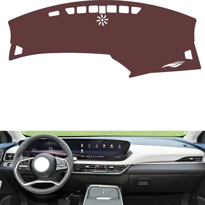 Leather Dashboard Cover Compatible with Buick Lacrosse（Warning Light） 2023,Dash Board Cover mat Anti-Slip Sun-Proof and dust-Proof(Brown)