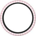 Thickened Elastic Steering Wheel Cover, Girly Pastel Pink Gingham Plaid Ultra, Soft, Breathable, Fit for Cars, SUVs, Trucks, Stylish Comfortable Grip