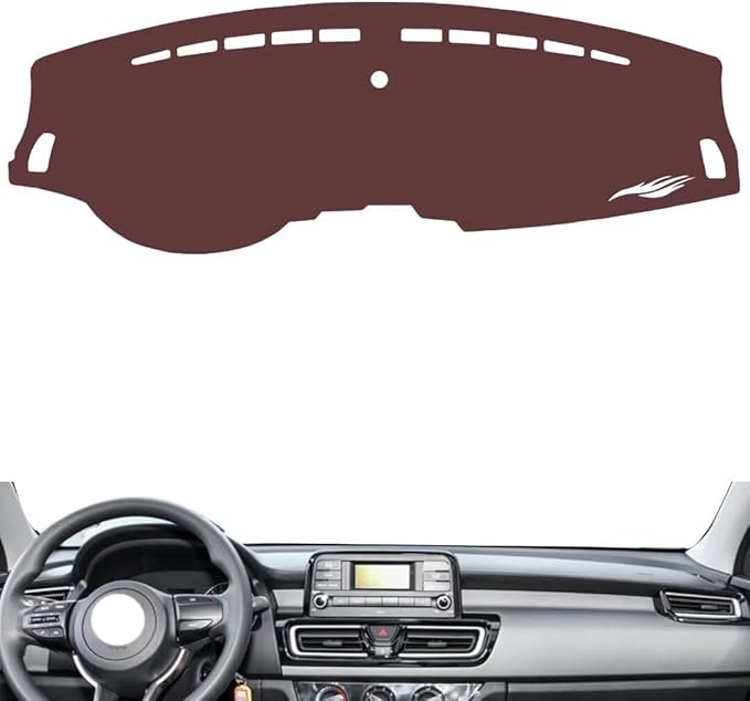 Leather Dashboard Cover Compatible with KIA Forte 2018-2019，Dash Cover, Non-Slip Dash Cover, Dash mat Dashboard Cover, Interior Dash Covers