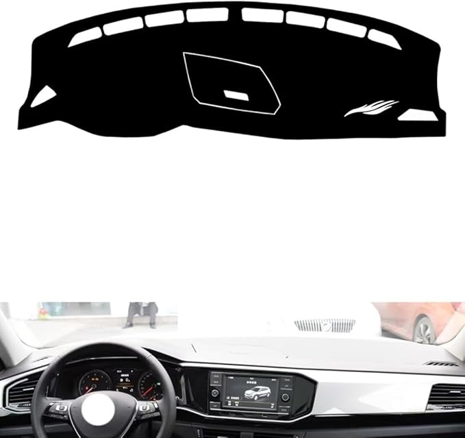 generic leather dashboard cover Compatible with VW Tayron（storage box） 2019-2022，dash cover（black）