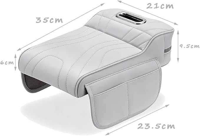 Car Armrest Cushion for Subaru Outback 1994–2025 2026 B16,Memory Foam Center Console Cover with Tissue Box and Cup Holder,Center Console Cover,White