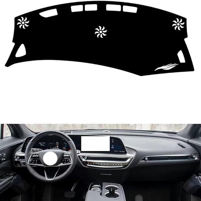 leather dashboard cover Compatible with Cadillac IQ lyriq，dash cover（black）