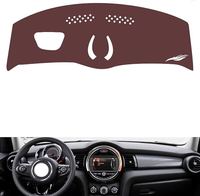Leather Dashboard Cover Compatible with BMW Mini (HUD) 2014-2022，Dash Cover, Non-Slip Dash Cover, Dash mat Dashboard Cover, Interior Dash Covers