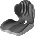 Seashell Memory Foam Truck Seat Cushion for Office Chair, Car Seat,Desk Chair,L-Shaped Back Support & Sciatica Relief & Tailbone & Coccyx Pain Relief for Long Sitting & Driving（Black&Grey