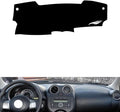 leather dashboard cover Compatible with Nissan March，dash cover（black）