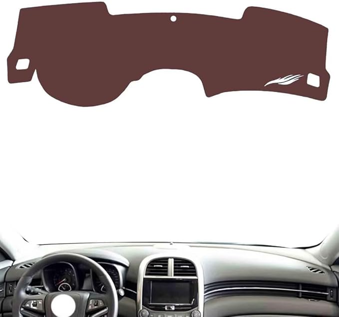 Leather Dashboard Cover Compatible with Chevy Malibu 2012-2014,Dash Board Cover mat Anti-Slip Sun-Proof and dust-Proof(Brown)