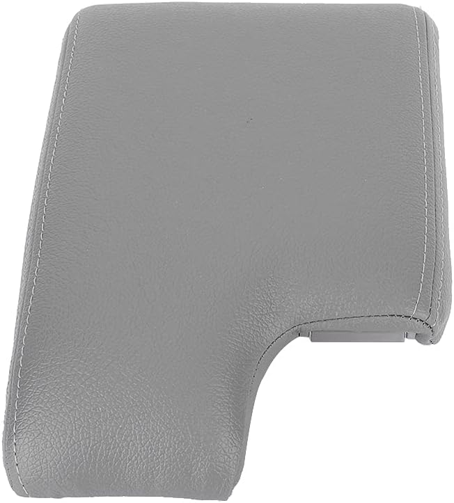 E46 Center Console,E46 Leather Armrest Gray,Headrest And Armrest Car Center Console Armrest Cover Pad Cushion Fits For E46 1999-2004(Gray)