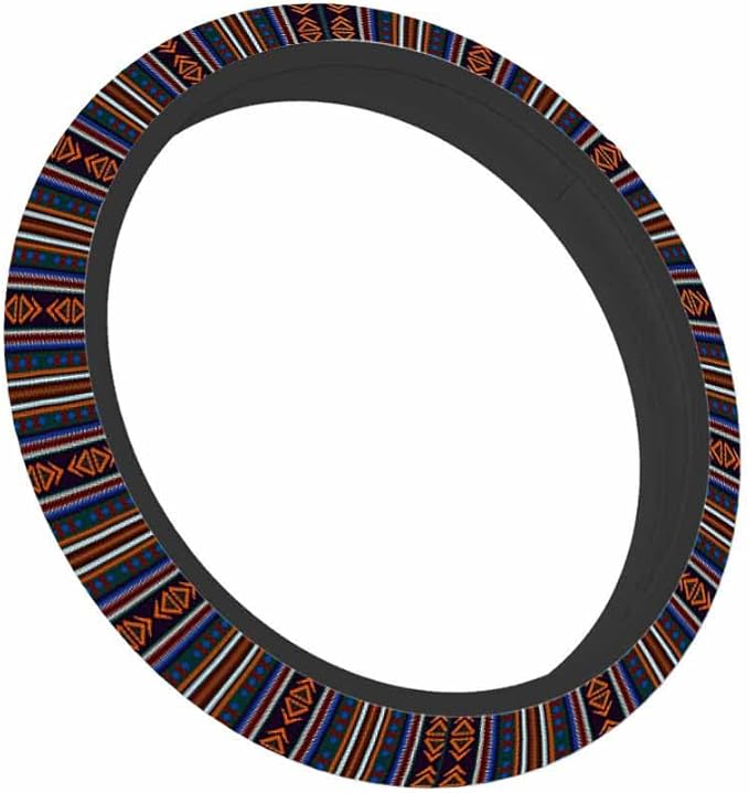 Ethnic Pattern Elastic Steering Wheel Cover Colorful Steering Wheel Cover Anti Slip Protective Case Universal Stretch Steering Protector