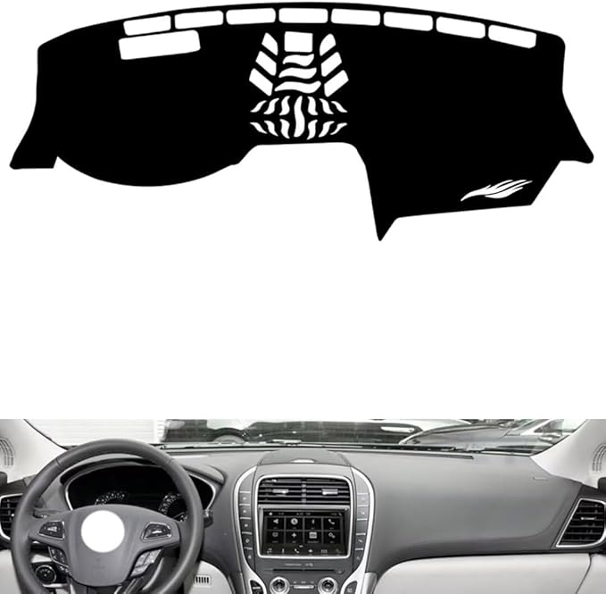 leather dashboard cover Compatible with Lincoln Nautilus（warning light） 2019-20，dash cover（black）