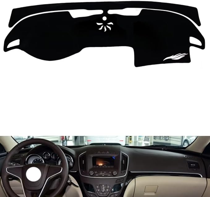 leather dashboard cover Compatible with Buick Regal 2009-2015，dash cover（black）