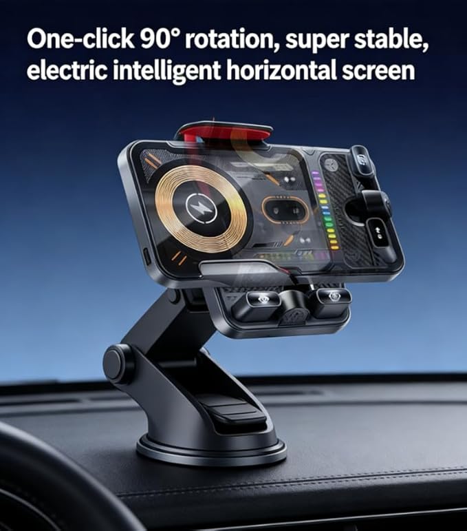 15W Air Vent Wireless Charging Car Phone Mount - Air Vent Magnetic Fast Charge Holder with 90° Rotation, in-Car Navigation Stand