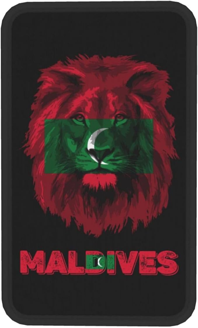 Vintage Maldives Maldivian Flag Lion Head Auto Center Console Armrest Cover Car Handrail Box Cushion Pad Mat Universal Fit Most Vehicle Sedan Truck SUV Soft Comfort Decor Accessories