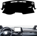 leather dashboard cover Compatible with Toyota IZOA，dash cover（black）