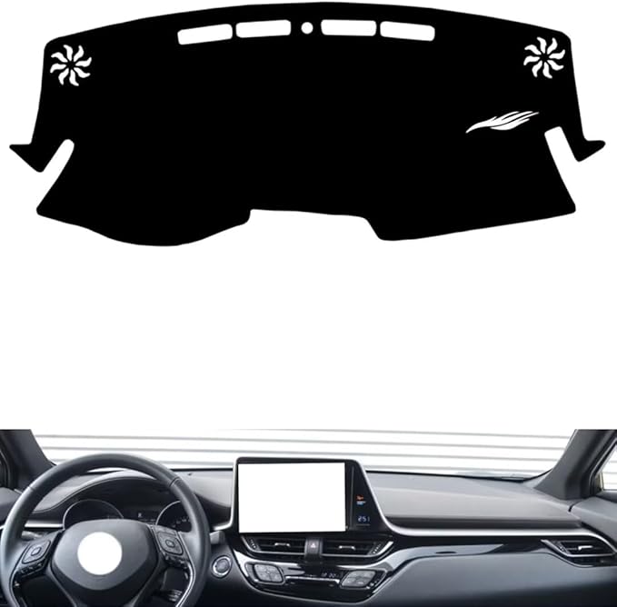 leather dashboard cover Compatible with Toyota IZOA，dash cover（black）