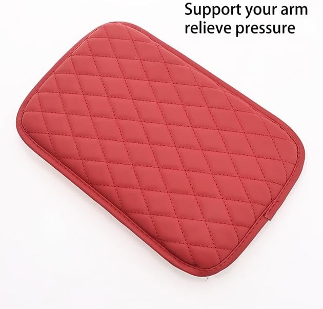 Car Center Console Cover for Jeep Compass 2006–2025 2026 MK/MP, Waterproof Anti-Scratch Leather Armrest Pad, Console Cushion with Side Storage Pocket, Soft Padding Auto Armrest Mat,C-Gray