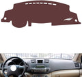 Leather Dashboard Cover Compatible with Toyota Highladner 2009-2014,Dash Board Cover mat Anti-Slip Sun-Proof and dust-Proof(Brown)