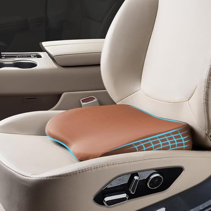 Car Seat Cushion for Driving,Car Booster Seat Cushion for Short Drivers,Portable Driver Seat Cushion to Raise Height 3.5 in,Office Chair Back Support Pillow for Lower Back Pain Relief