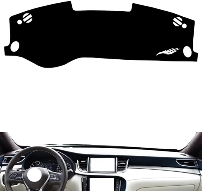 leather dashboard cover Compatible with Infiniti QX50 2018-2024，dash cover（black）