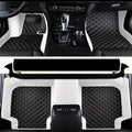 MELKEN Custom Fit Leather Car Floor Mats for 95% of Cars Full Coverage Floor Liners Car Mats (Black & White)