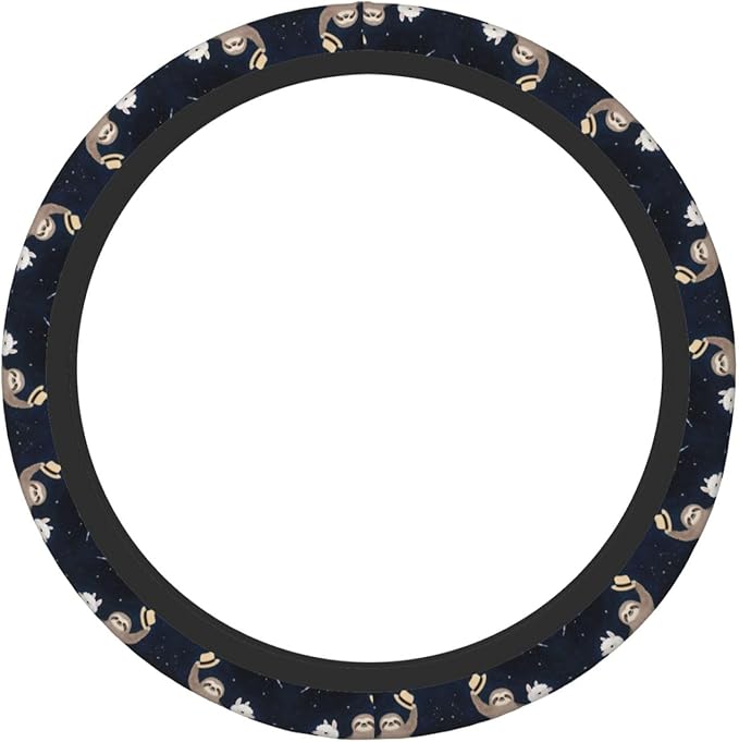 Sloth Llama Painting Universal Fit Steering Wheel Cover for Car, Truck, and SUV, Durable Steering Wheel Protection
