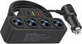 Type C USB Car Charging Adapter 12V/24V Vehicles Power Socket Splitter for Dashcam/Phones Safe Charging Black