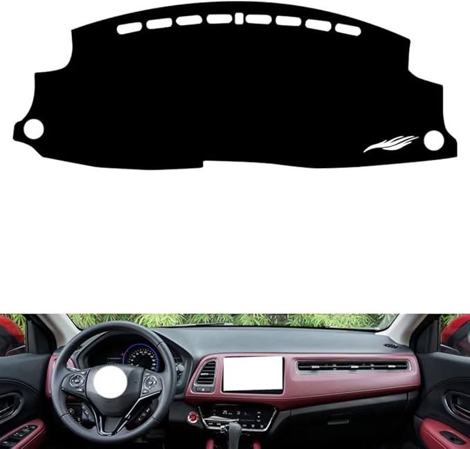 leather dashboard cover Compatible with HONDA VEZEL 2015-2022，dash cover（black）