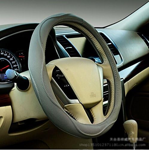 Niree Gray Fashion Universal Fit Leather Texture Soft Silicone Car Steering Wheel Cover Medium Size Odorless 3 Colors Toyota RAV4