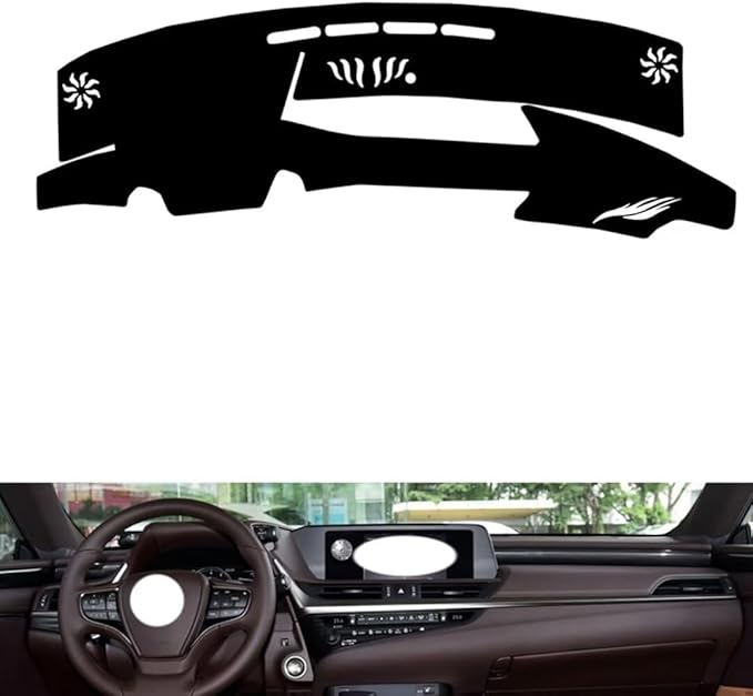 Leather Dashboard Cover Compatible with Old LEX ES (NO HUD) 2018-2020，Dash Cover（Black）