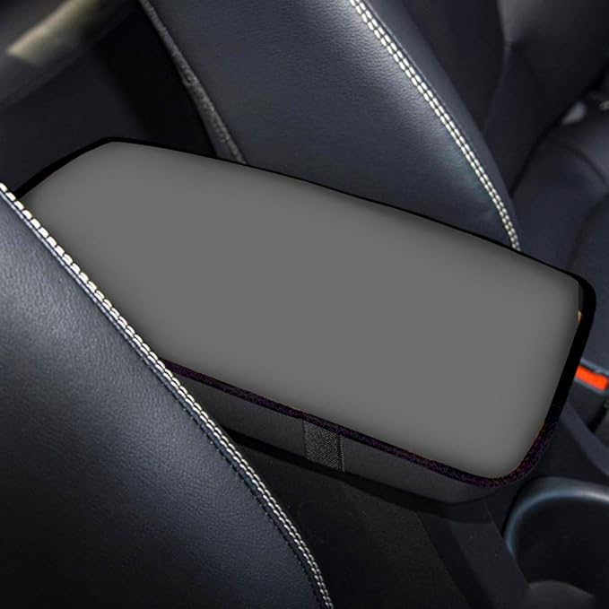Slate Grey Vehicle Center Console Armrest Cover Protector Universal Fit Most Car Trucks SUV Sedan Vans