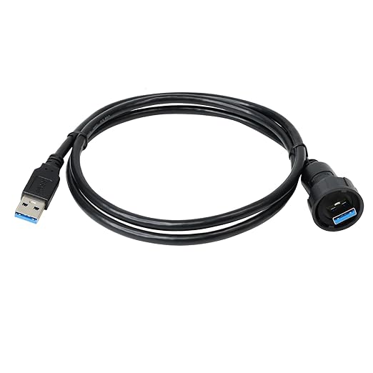 CNLINKO Outdoor USB 3.0 Plug with 1M Cable Connector Type A Industrial Waterproof IP67 Data Power Transmission
