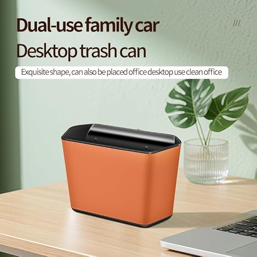 Car Trash Can Storage Pockets - 100% Leak-Proof Organizer,Car Seat Back and Door Hanging Storage,Two Levels Above and Below (orange1)