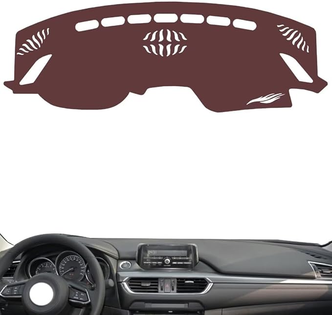 Leather Dashboard Cover Compatible with Mazda 6 Atenza（NO HUD） 2017-2019，Dash Cover, Non-Slip Dash Cover, Dash mat Dashboard Cover, Interior Dash Covers
