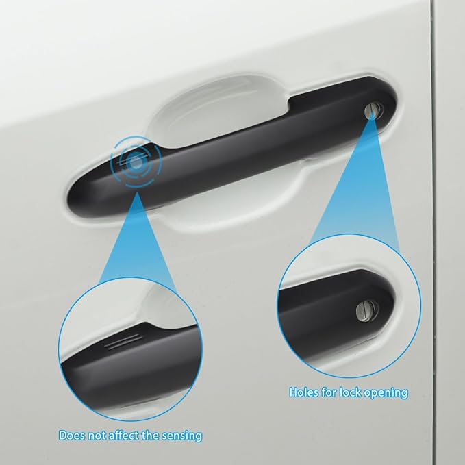 DLOVEG Upgraded Snap-on Door Handle Cover Compatible for 2019-2024 2025 Toyota Rav4 Accessories for Highlander 2020-2024 2025 No Adhesive Black Handle Protectors Matte Black