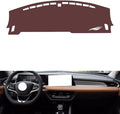 Leather Dashboard Cover Compatible with Ford Escort 2021-2022，Dash Cover, Non-Slip Dash Cover, Dash mat Dashboard Cover, Interior Dash Covers
