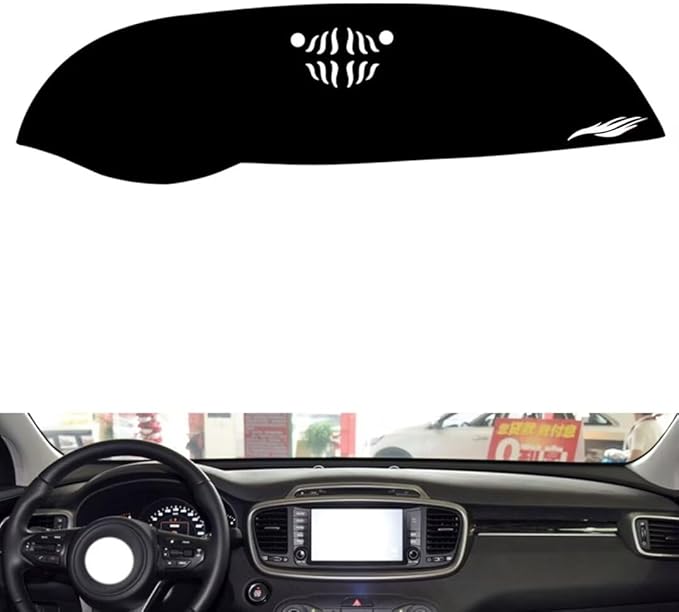 leather dashboard cover Compatible with KIA Sorento 2015-2018，dash cover（black）