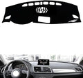 leather dashboard cover Compatible with Audi Q3 2013-2018，dash cover（black）